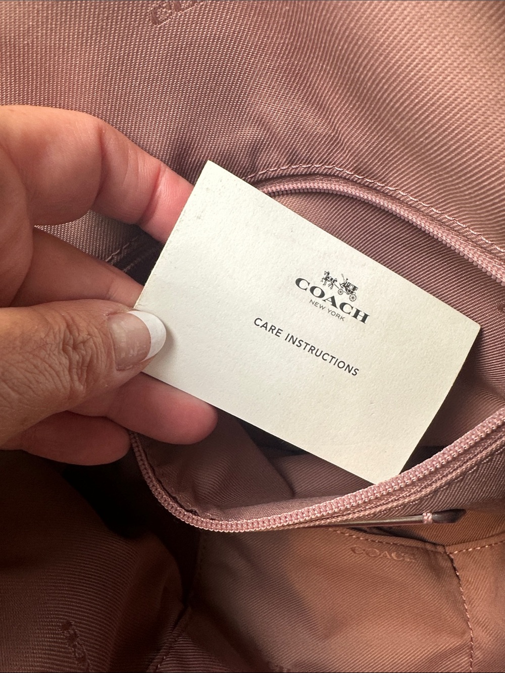 Coach Purse Dusty Rose Leather Tote Bag Over the Shoulder - Picture 11 of 14